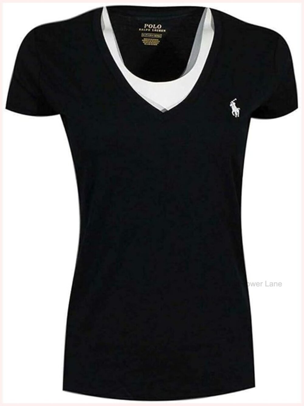 V-Neck Pony T-Shirt Classic Fit Short Sleeve Cotton Tee